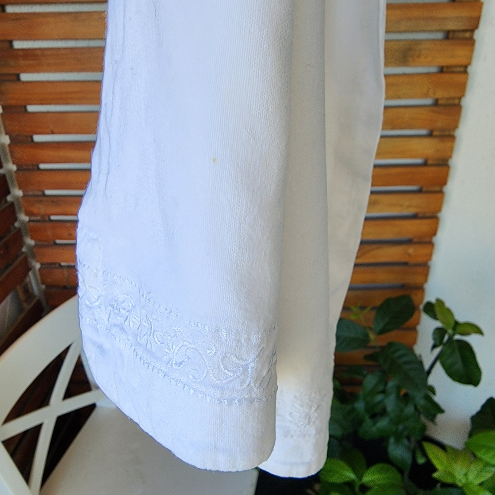Y2K RIPCURL pants  white linen/viscose/cotton casual Size 12 - Picture 5 of 11
